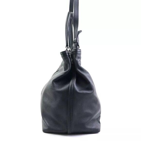 Auth Salvatore Ferragamo Vara Ribbon Handbag Shoulder Bag Black Leather h30837g - Picture 2 of 14